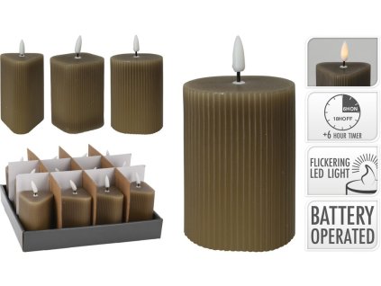 LED-Kerzenmix mit Timer, beige 60x115mm 65x115mm 70x115mm