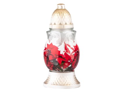 Friedhofsglas 24 cm Pfand 80 g 24 Std., Weihnachtsstern