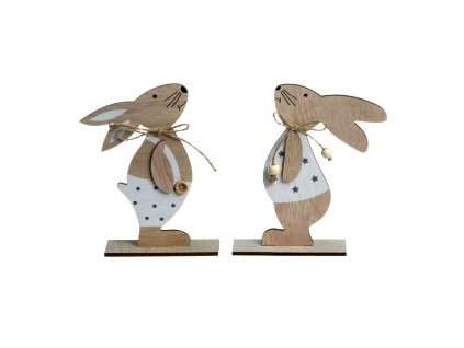 Holzdekoration Hase 15-19 cm