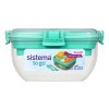 Sistema To Go Salatbox mit separaten Fächern und Besteck, 1,1 l, verschiedene Farben