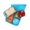 Sistema Lunch Bento Cube Snackbox mit Joghurtbehälter und 2 Tabletts, 1,25 l, Blau