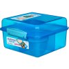 Sistema Lunch Cube Max Snackbox mit Fächern und Joghurtbehälter mit Doppeldeckel, 2 l, Blau