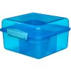 Sistema Lunch Cube Max Snackbox mit Fächern und Joghurtbehälter mit Doppeldeckel, 2 l, Blau