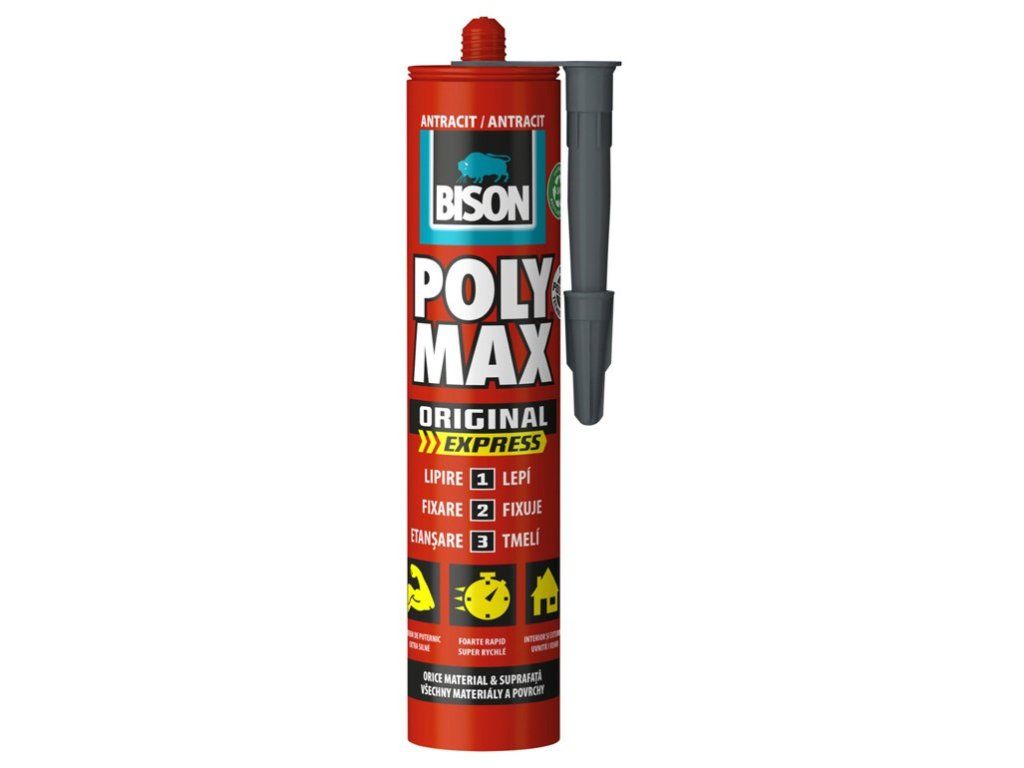 BISON universele montagelijm POLY MAX express antraciet 425 g