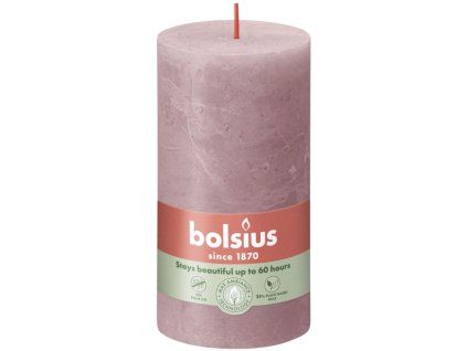 Bolsius Rustieke Glansroller 68×130 mm – Asroos (roze)