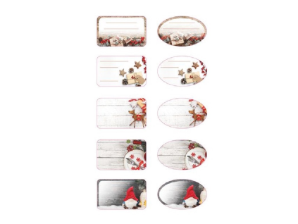 Cadeaustickers (9 (6 stuks/doos)) Kerst