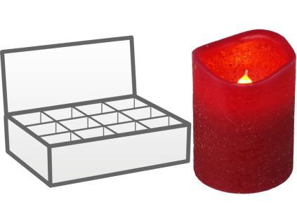 LED-kaars 50x65mm met flikkerend effect en timer, rood