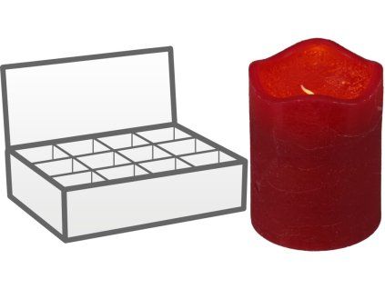 LED-kaars 70x90mm met flikkerend effect en timer, rood
