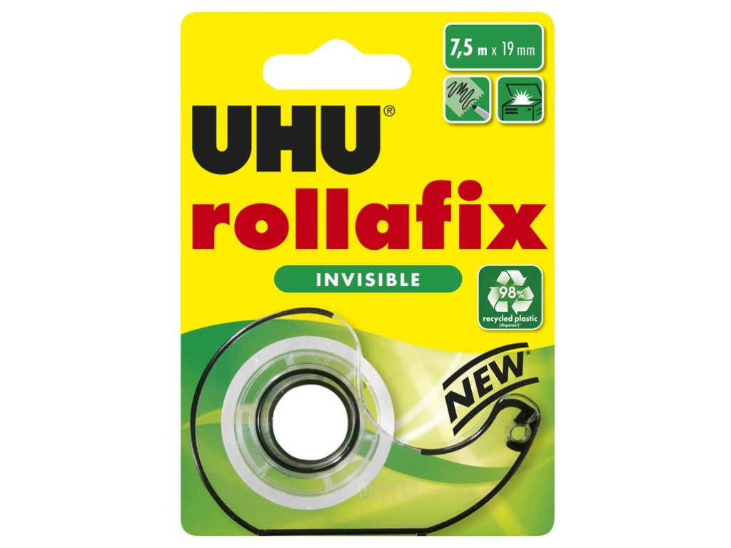 UHU самозалепваща лента Rollafix Invisible Dispenser Blister 7.5 м