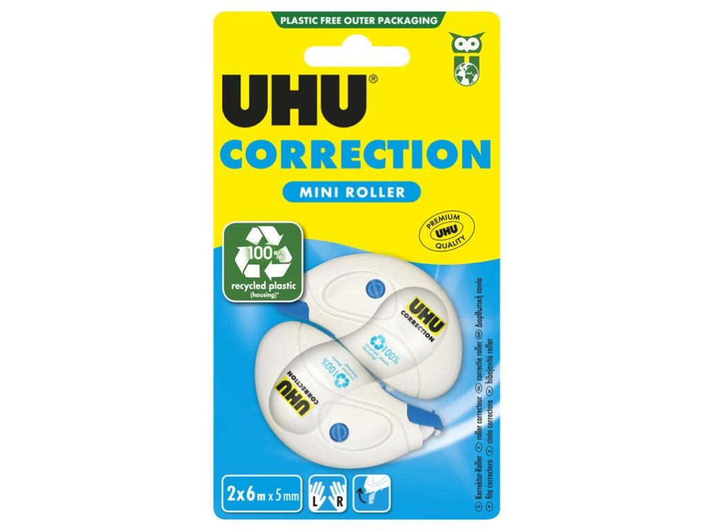 Коригираща лента UHU Mini Roller Blister (2x) 6 м x 5 мм