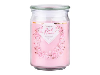 Ароматна свещ Emocio Glass със стъклен капак Pink Flower 93x142 мм