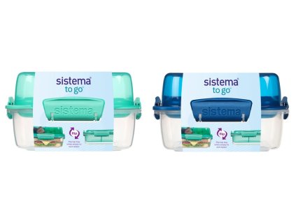 Система кутия за обяд за вкъщи LunchStack Square 1.24 л, микс от цветове