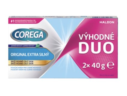 Corega Fixačný krém {2x40g/FOL) ex.silný 