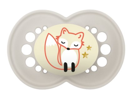 MAM PACIFIER NIGHT 6+, grey/fox;