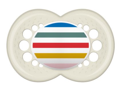 MAM ORIGINAL PACIFIER 6+, white/stripes