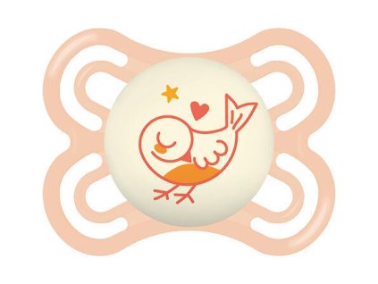 MAM PERFECT NIGHT PACIFIER 0+, orange/bird