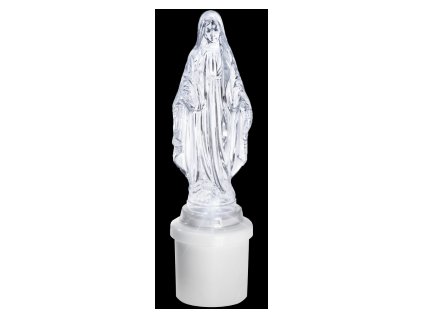 Virgin Mary candle white flickering flame
