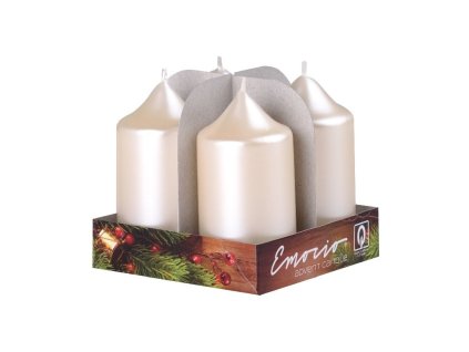 Emocio Advent cylinder 4pcs 40x75 Perla cream candles