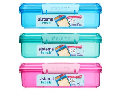 Sistema Lunch Snack Attack Duo Divided Snack Box with 2 Separate Compartments 975 ml, mix