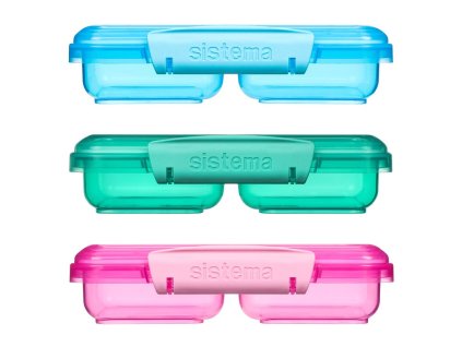 Sistema Lunch Small Split 2 Compartment Lunch Box 350 ml, mixed colors