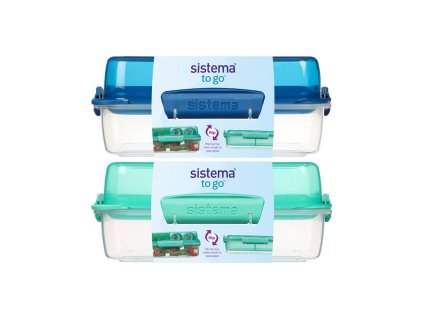 Sistema Divided Lunchbox To Go LunchStack Rectangle 1.8 l, mix of colors