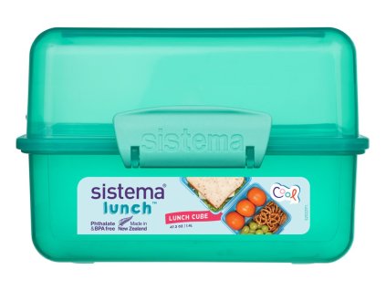 Sistema Lunch Cube Divided Snack Box with 2 Compartments 1.4 l, Mint