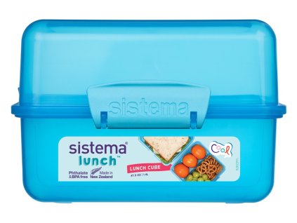 Sistema Lunch Cube Divided Lunch Box with 2 Compartments 1.4 L, Blue