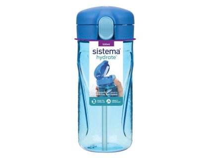 Sistema Hydrate Quick Flip Top Straw Bottle 520 ml, blue