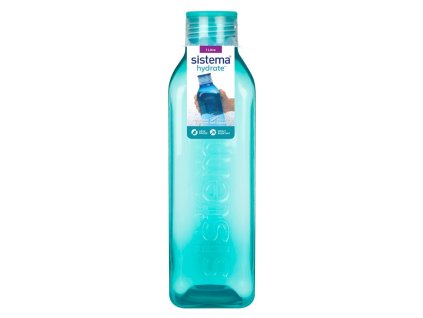 Sistema Hydrate Square 1 l square bottle with screw cap, mint