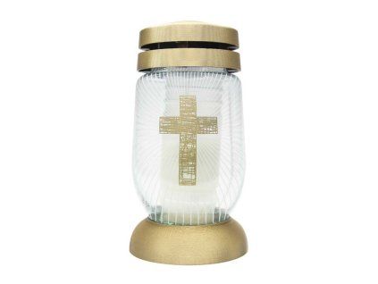 Bolsius cemetery glass 23 cm insert 120g 36h. Cross