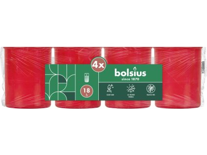 Bolsius deposit pressed 250g 18h. 4 pcs red