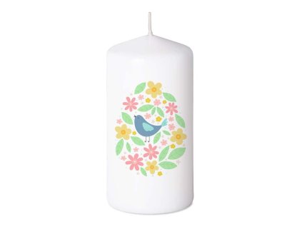 Springtime Twitter candle - egg with bird, 60x120 mm