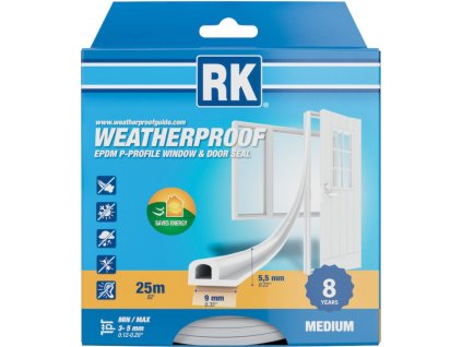 Window and door seals EPDM – P-profile, white 25 m