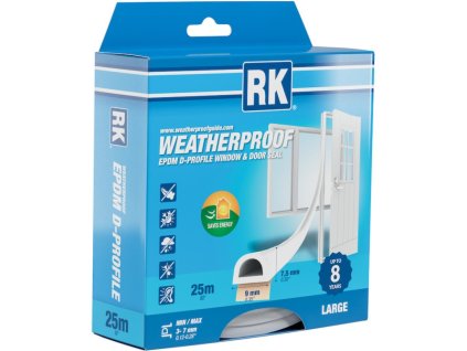 Window and door seals EPDM – D-profile, white 25 m