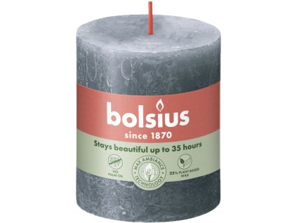 Bolsius Rustic Shine Roller 68×80 mm – Slate Blue (blue)