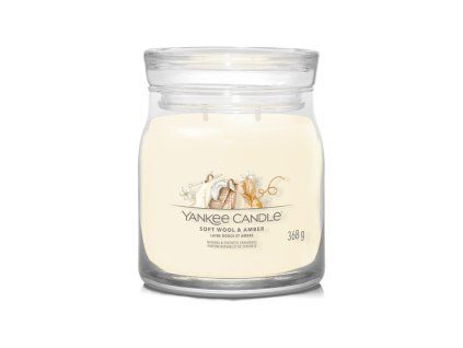 YANKEE CANDLE SOFT WOOL & AMBER SIGNATURE MEDIUM
