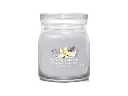 YANKEE CANDLE SMOKED VANILLA & CASHMERE SIGNATURE MEDIUM