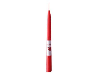 Conical Hearts red candle 22 x 230 mm