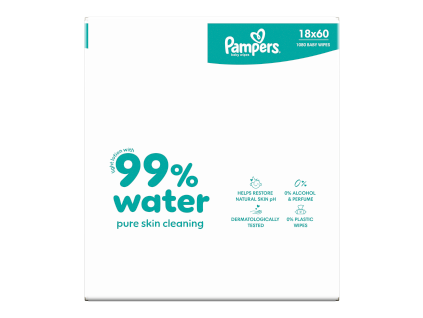 Pampers wipes (18x60/fol) Aqua zero plastic