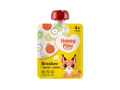 Happy Mimi ovocný příkrm 90g Broskev
