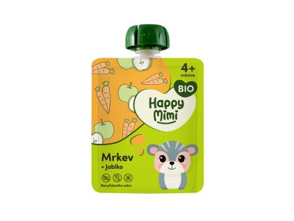 Happy Mimi BIO ovocný příkrm 90g Mrkev