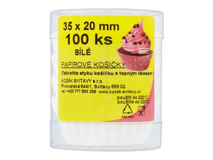 Košíček cukrářský(100ks/kra)35x20mm bílý