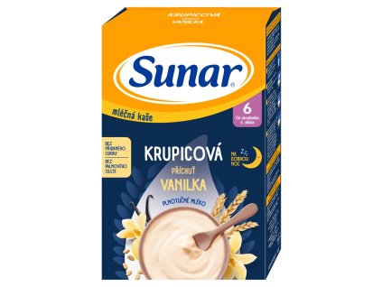 Sunar mléčná kaše 210g krup vanilka 6m+