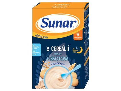 Sunar mléčná kaše 210g 8cer piškot 8m+