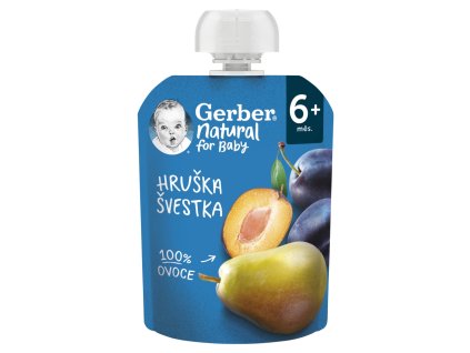 GERBER Natural kapsička 90g hruš+švs 6m+