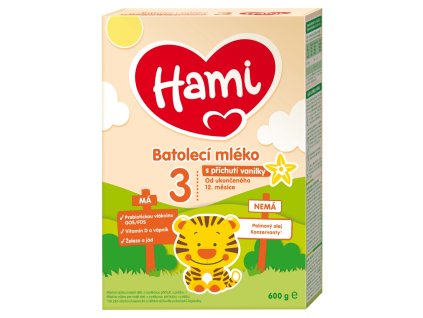 Hami 3 batol mléko 600g 12+ Vanilka