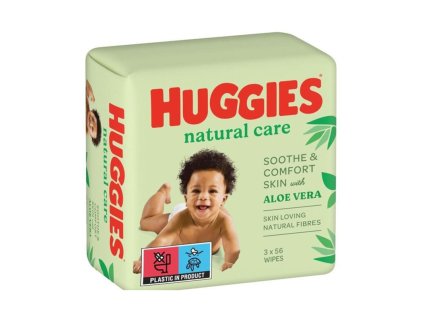 Huggies dětské ubrousky 3x56ks Natural Care Aloe Vera