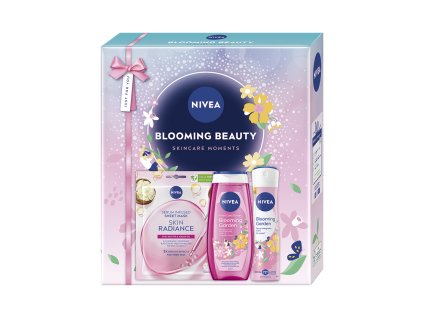 Kazeta: NIVEA W Textil. maska +SG Blooming Beauty 250ml+AP Sprej Blooming Beauty 150ml Ks