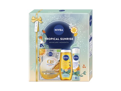 Kazeta: NIVEA W Textil. maska+SG Tropical Sunrise 250ml+AP sprej Tropical Sunrise 150ml Ks