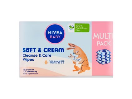 Nivea Baby Soft & Cream Ubrousky 4 x 57 ks